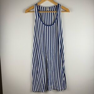 Soma Blue and White Striped Night Dress Small